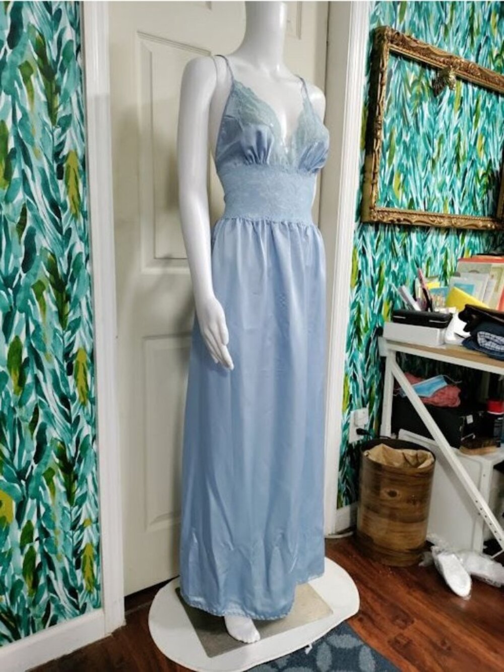 Vintage Jennifer Moore SZ M Lace Trim Whimsy Coquette Fairy Satin Gown NWT - Picture 7 of 10